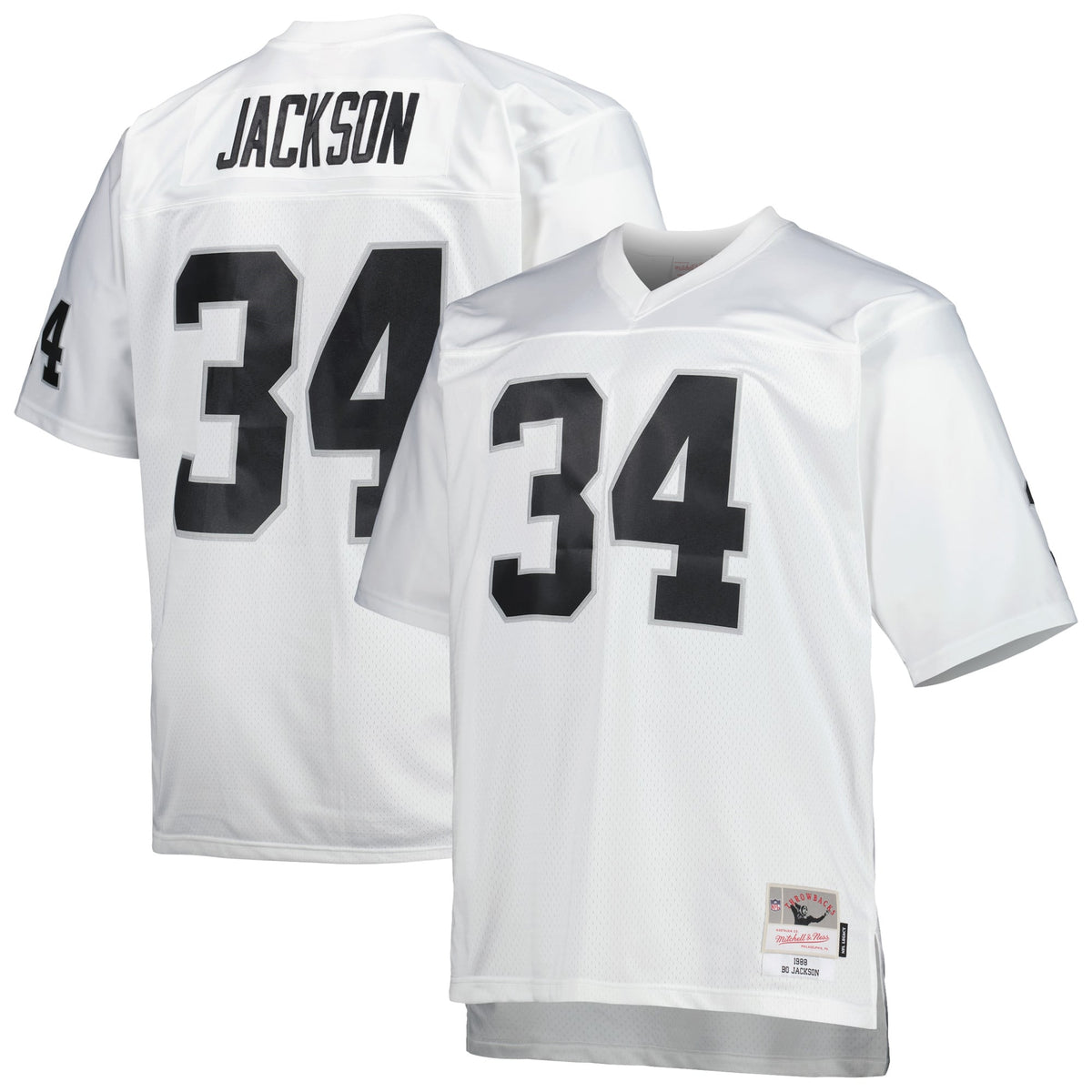 Las Vegas Raiders Bo Jackson Mitchell & Ness Black Big & Tall 1988 Retired Player Replica Jersey