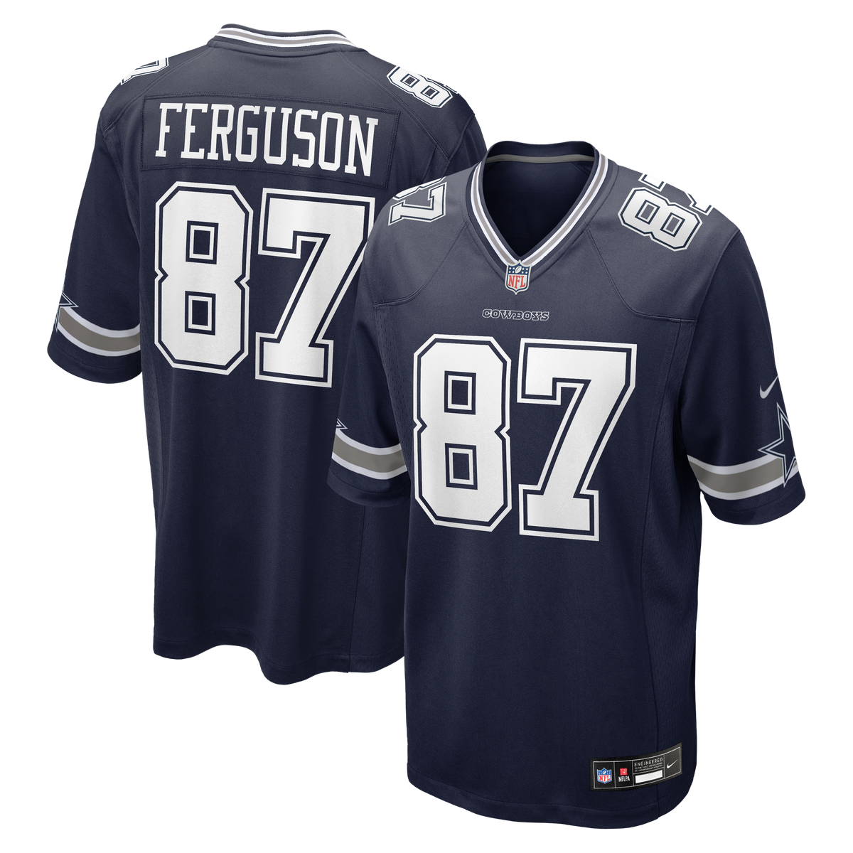 Dallas Cowboys Jake Ferguson Nike Navy Team Game Jersey