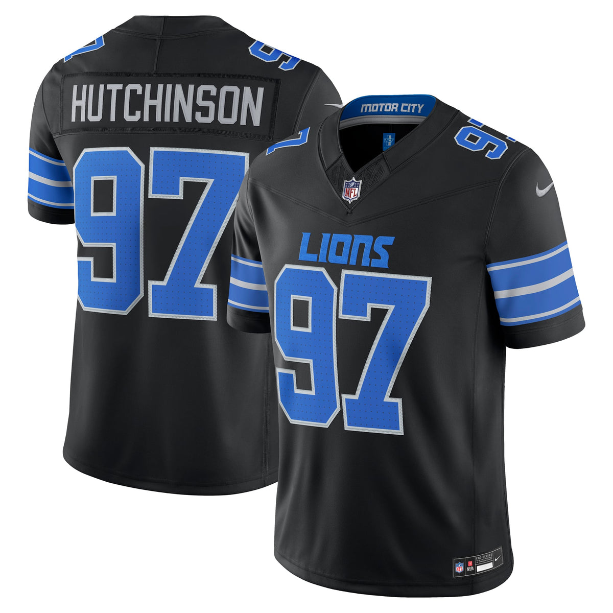 Detroit Lions Aidan Hutchinson Nike Blue Team Vapor F.U.S.E. Stitched Limited Jersey