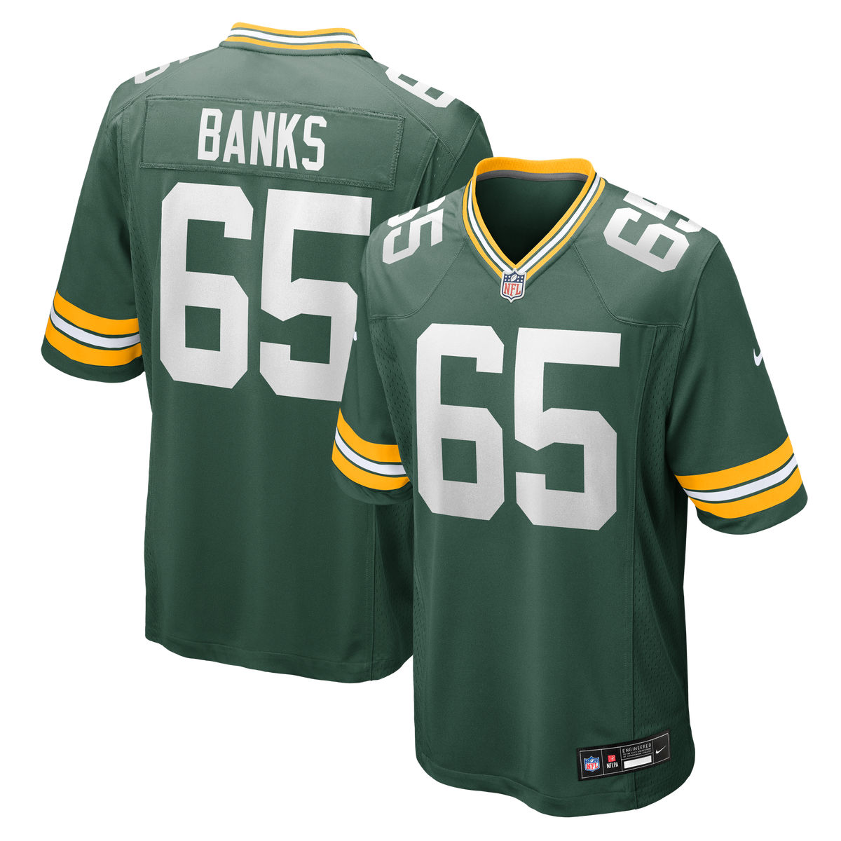 Green Bay Packers Aaron Banks Nike Green Team Game Jersey