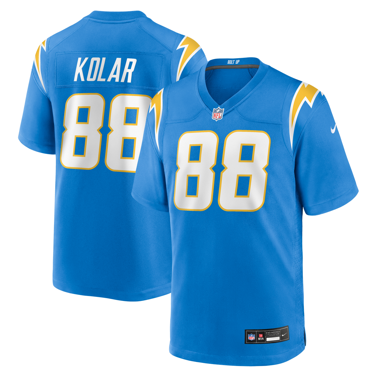 Los Angeles Chargers Charlie Kolar Nike Powder Blue Team Game Jersey