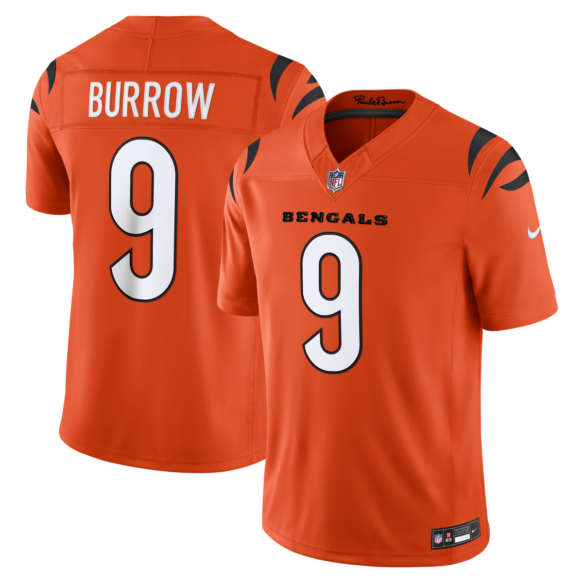 Cincinnati Bengals Joe Burrow Nike Orange Alternate Vapor F.U.S.E. Stitched Limited Jersey