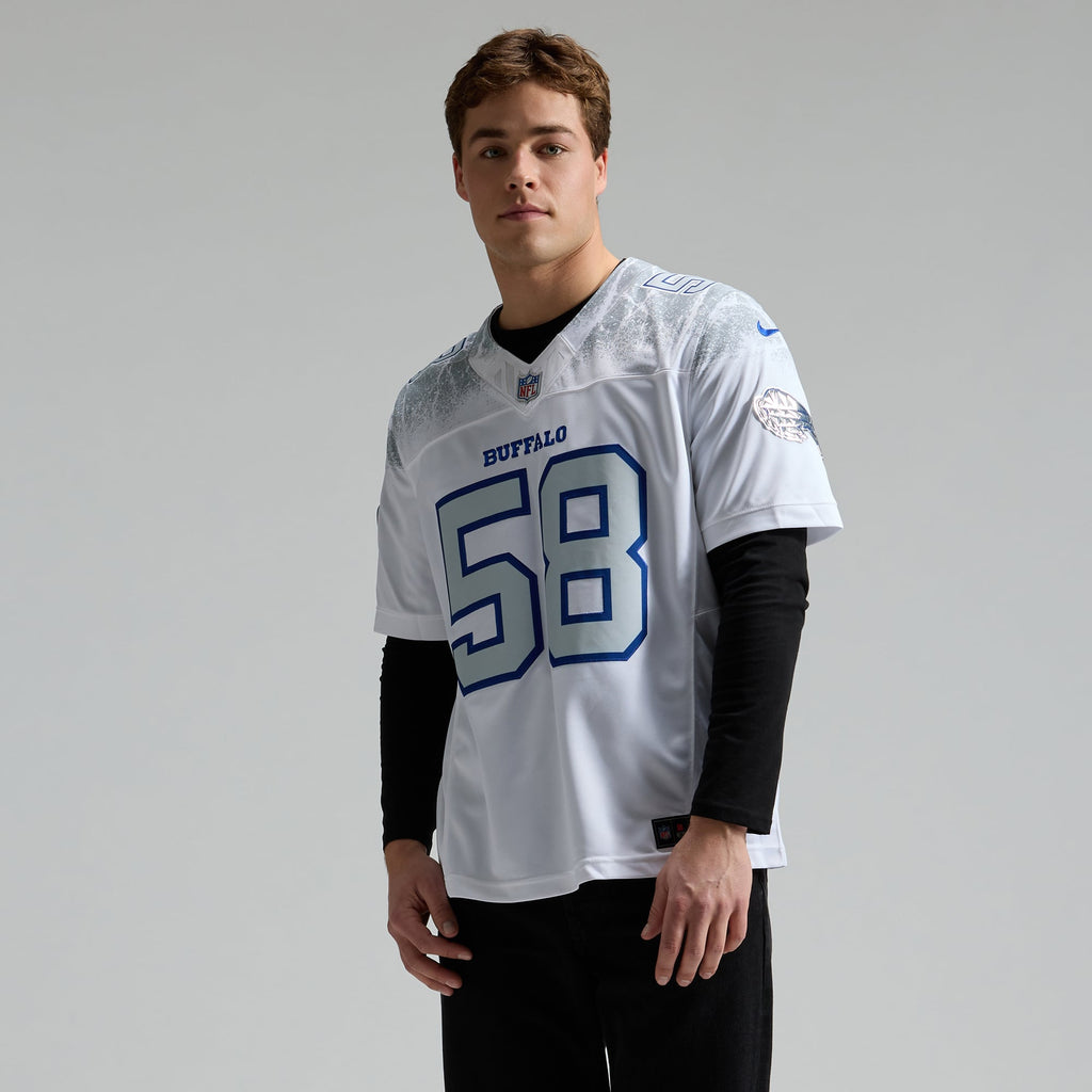Buffalo Bills Matt Milano Nike White Rivalries Collection Stitched Limited Jersey