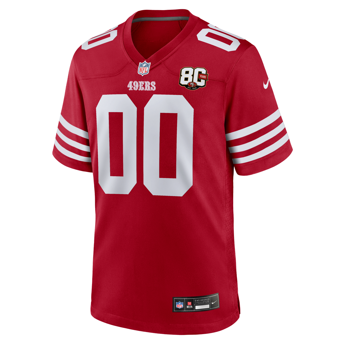 San Francisco 49ers Nike Scarlet 80th Anniversary Custom Game Jersey