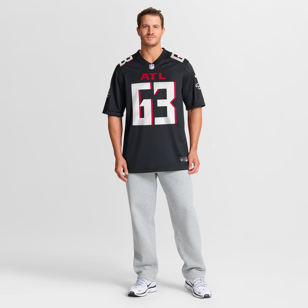 Atlanta Falcons Chris Lindstrom Nike Black Game Jersey
