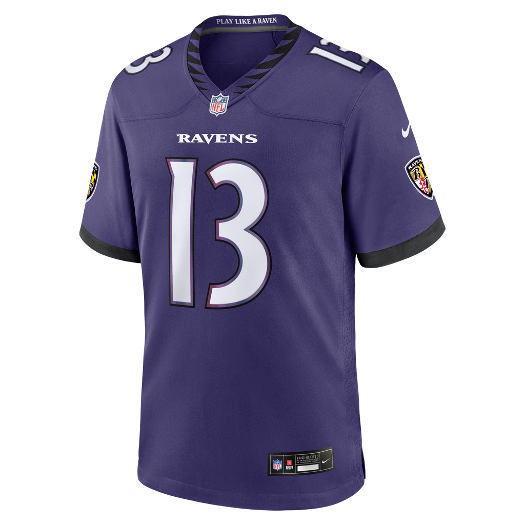 Baltimore Ravens Elijah Sarratt Nike Purple Team Game Jersey