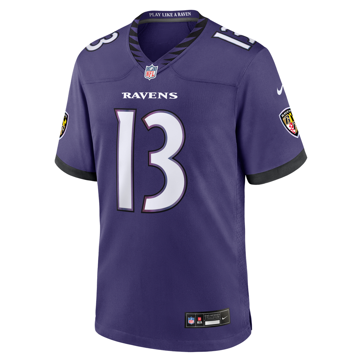 Baltimore Ravens Elijah Sarratt Nike Purple Team Game Jersey