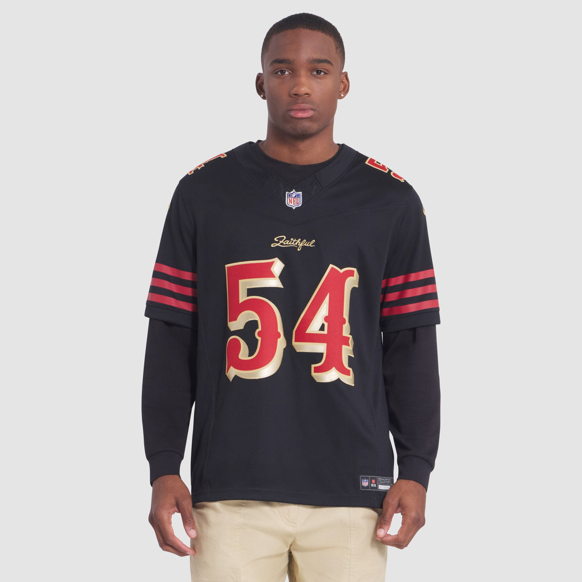 San Francisco 49ers Fred Warner Nike Black Rivalries Collection Stitched Limited Jersey