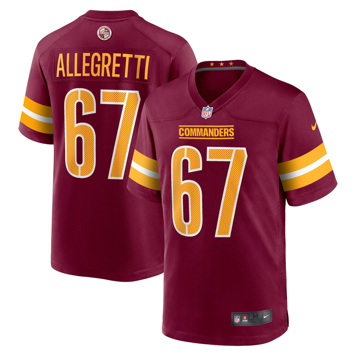 Washington Commanders Nick Allegretti Nike Burgundy Game Jersey