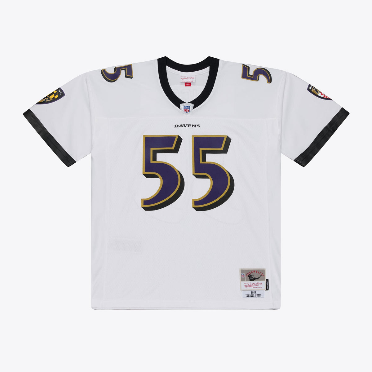 Baltimore Ravens Terrell Suggs Mitchell & Ness White 2003 Legacy Replica Player Jersey