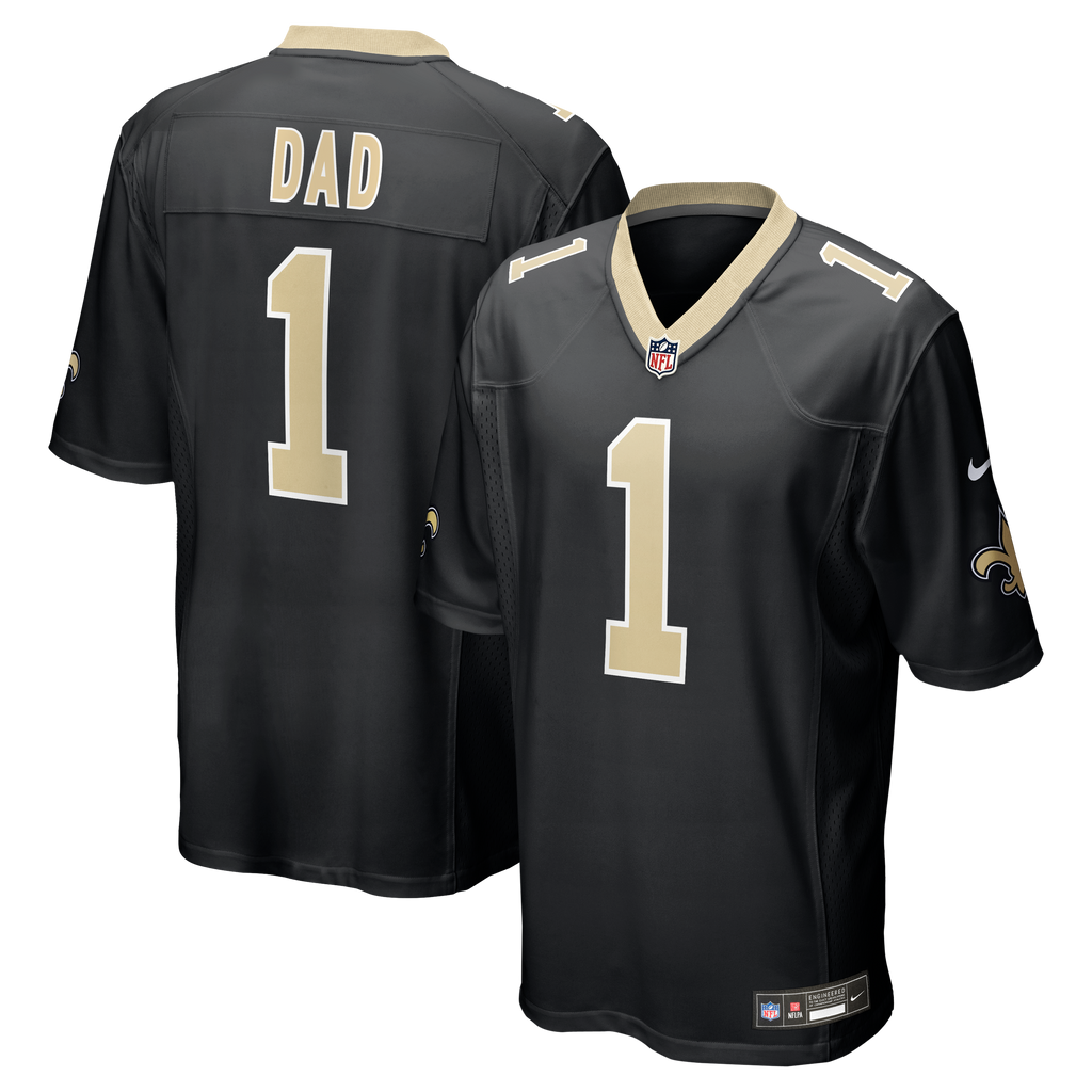 New Orleans Saints Number 1 Dad Nike Black Game Jersey