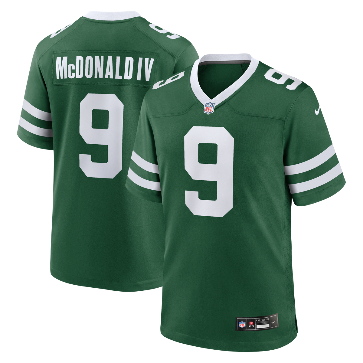 New York Jets Will McDonald IV Nike Legacy Black Alternate Game Jersey
