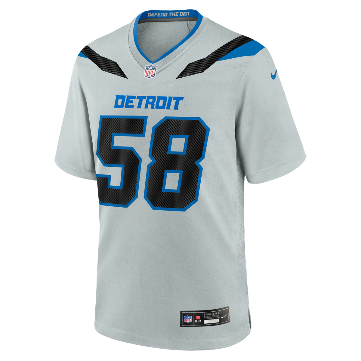 Detroit Lions Penei Sewell Nike Silver 2026 Rivalries Collection Game Jersey