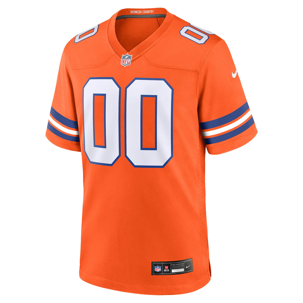 Denver Broncos Nike Orange Mile High Collection 1977 Throwback Custom Game Jersey