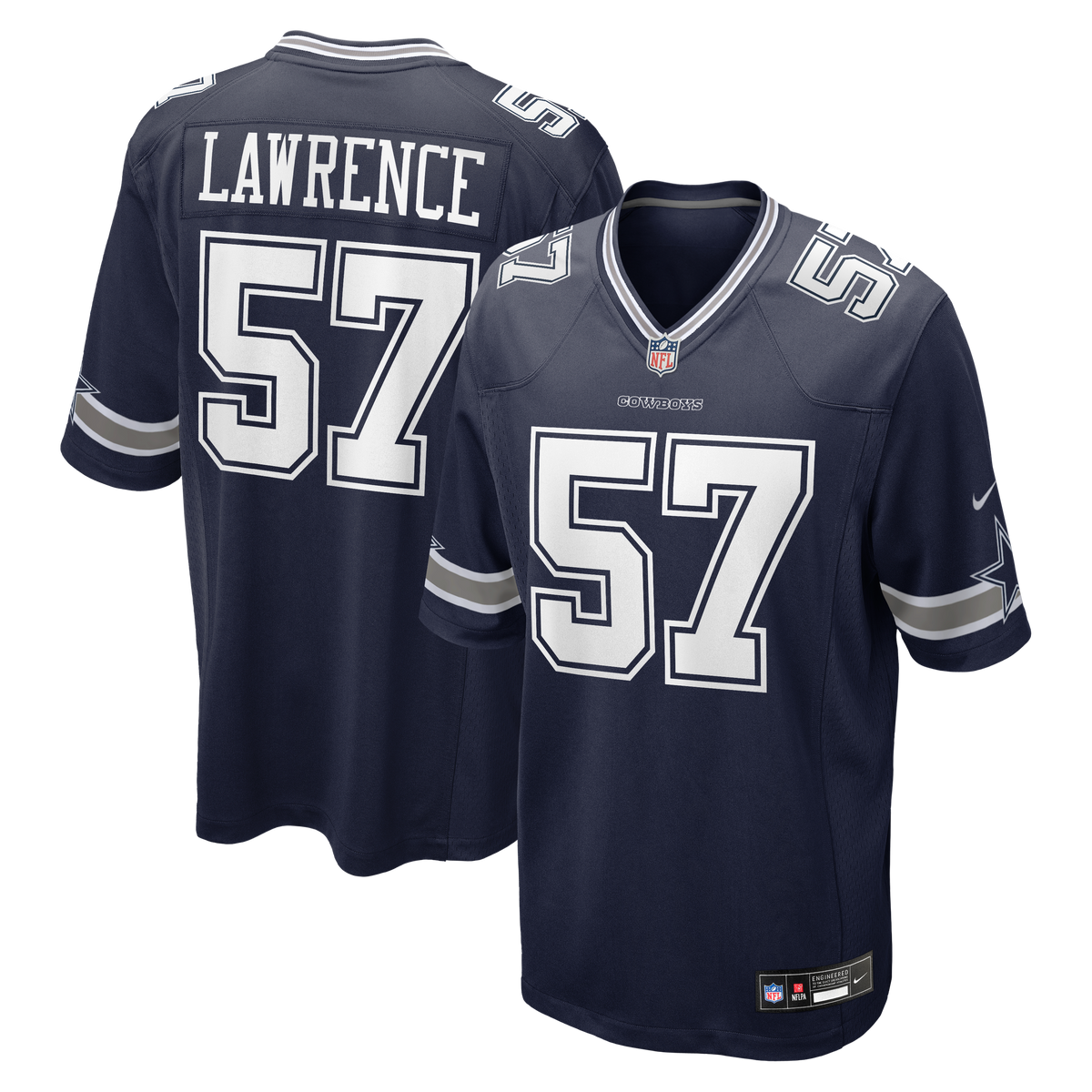 Dallas Cowboys Malachi Lawrence Nike Navy Team Game Jersey