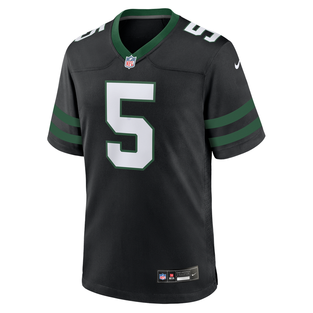 New York Jets Garrett Wilson Nike Legacy Black Alternate Game Jersey