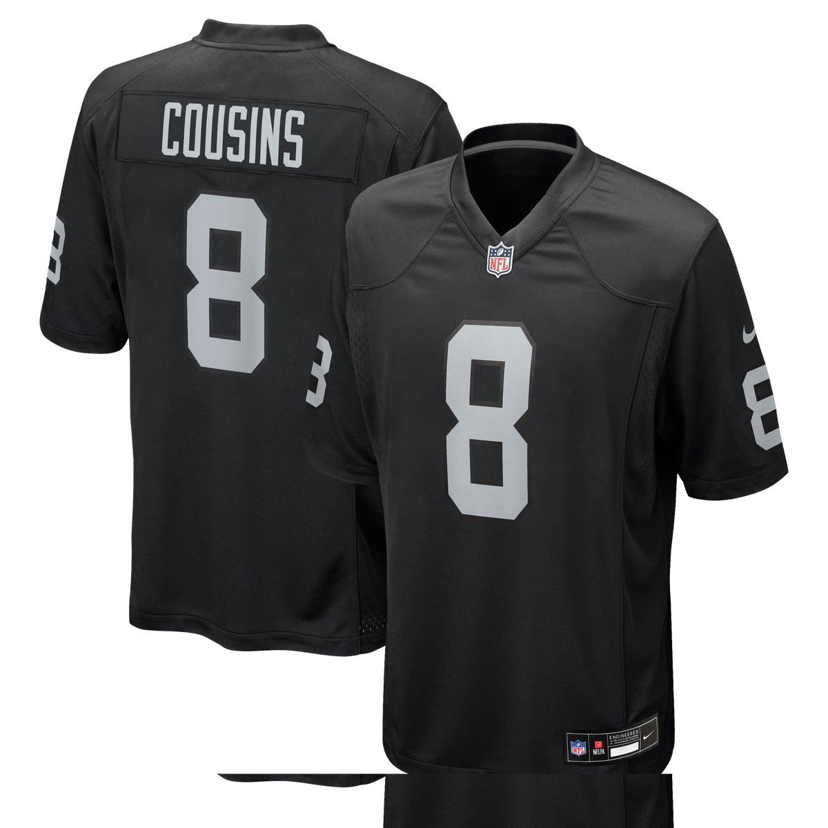 Las Vegas Raiders Kirk Cousins Nike Black Team Game Jersey