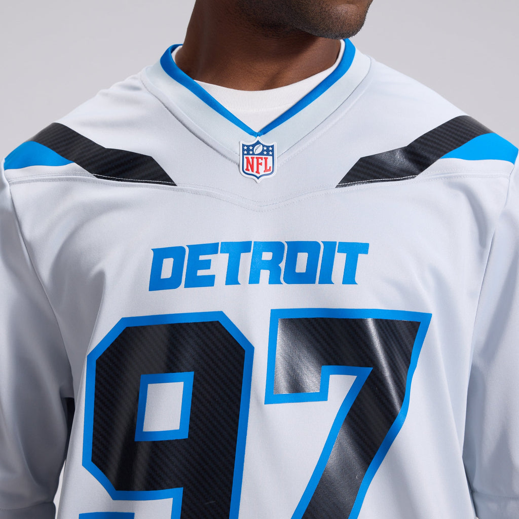 Detroit Lions Aidan Hutchinson Nike Silver 2026 Rivalries Collection Game Jersey
