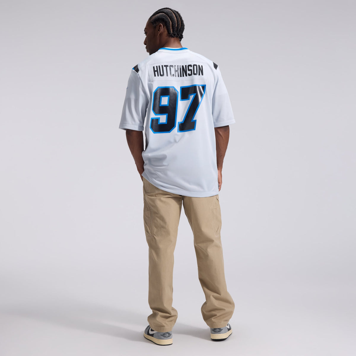 Detroit Lions Aidan Hutchinson Nike Silver 2026 Rivalries Collection Game Jersey