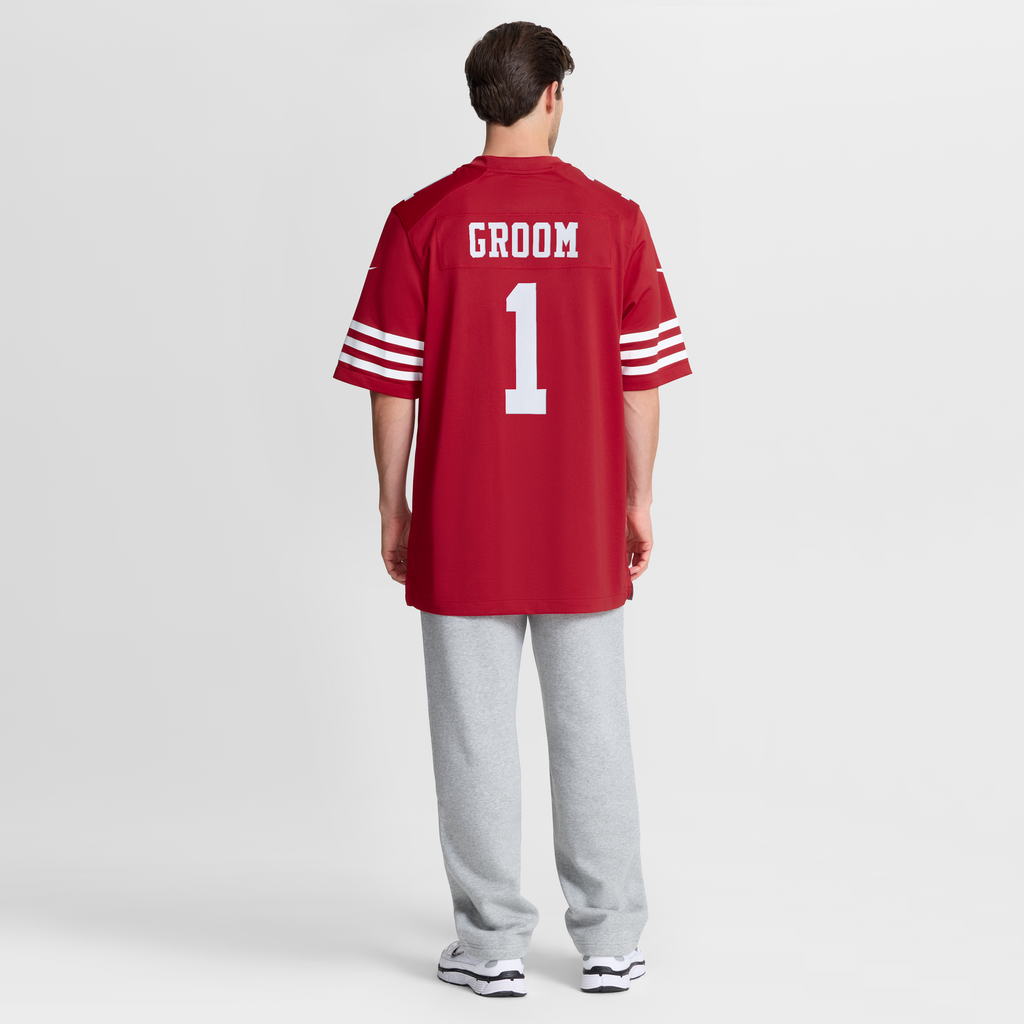 San Francisco 49ers Number 1 Groom Nike Scarlet Game Jersey