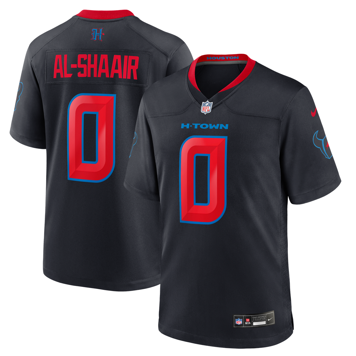 Houston Texans Azeez Al-Shaair Nike Navy Alternate Game Jersey