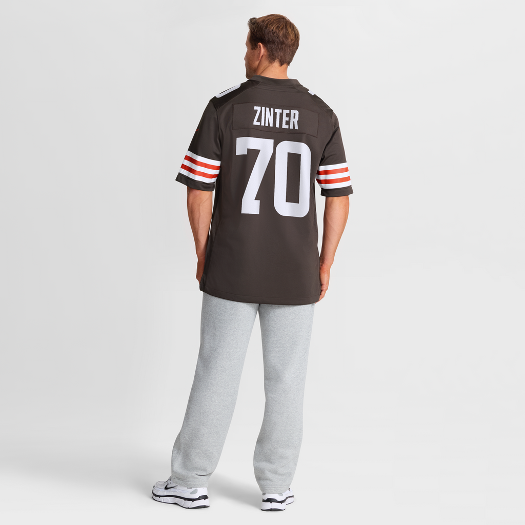 Cleveland Browns Zak Zinter Nike Brown Team Game Jersey