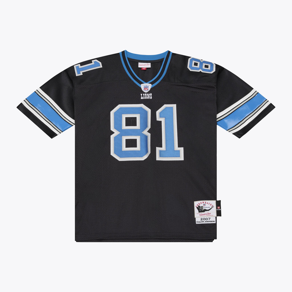Detroit Lions Calvin Johnson Mitchell & Ness Black 2007 Authentic Throwback Jersey