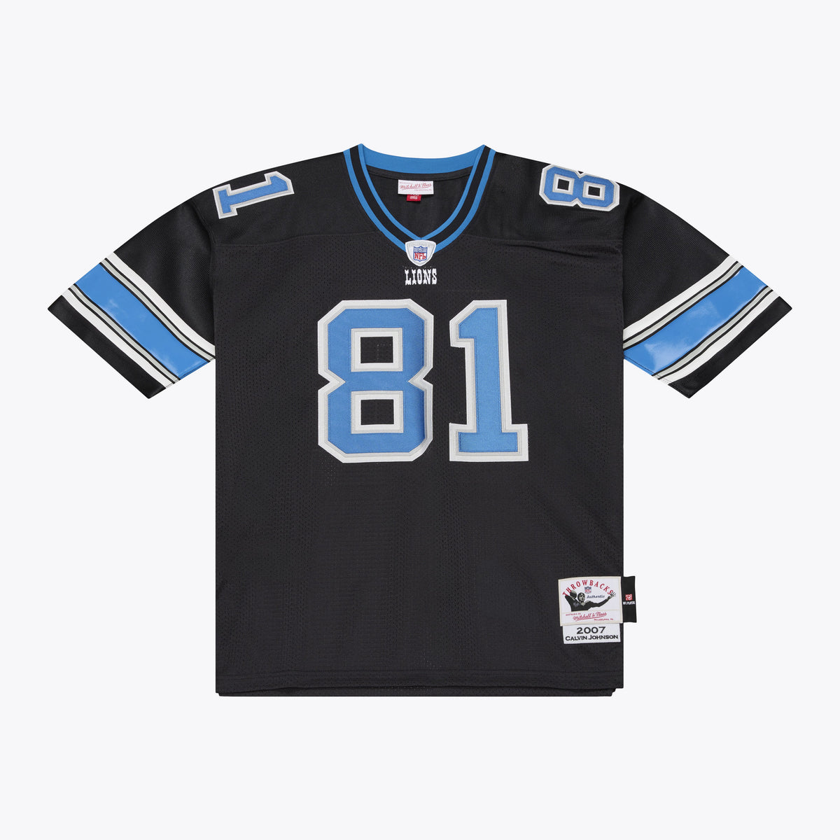 Detroit Lions Calvin Johnson Mitchell & Ness Black 2007 Authentic Throwback Jersey