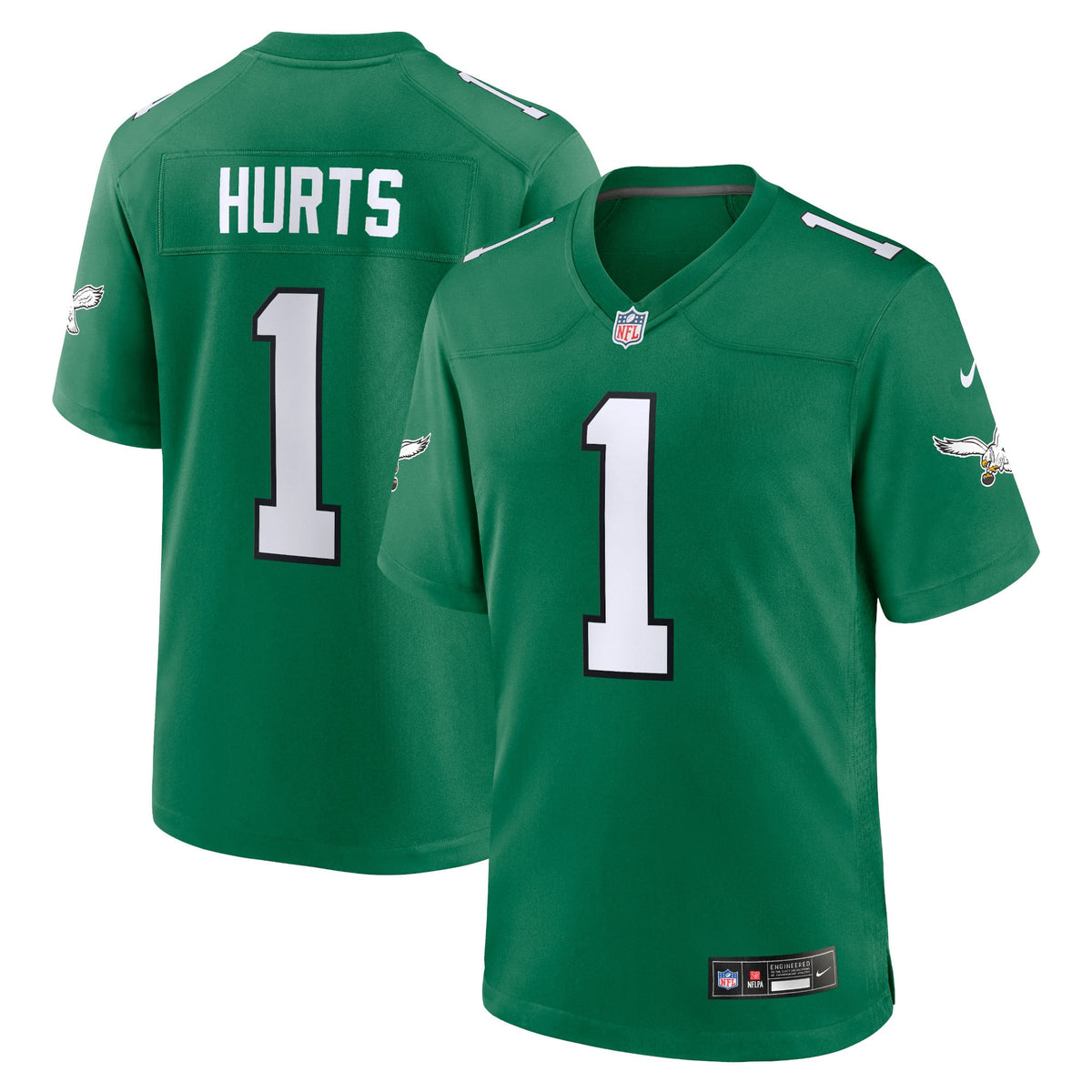 Philadelphia Eagles Jalen Hurts Nike Kelly Green Alternate Game Player Jersey