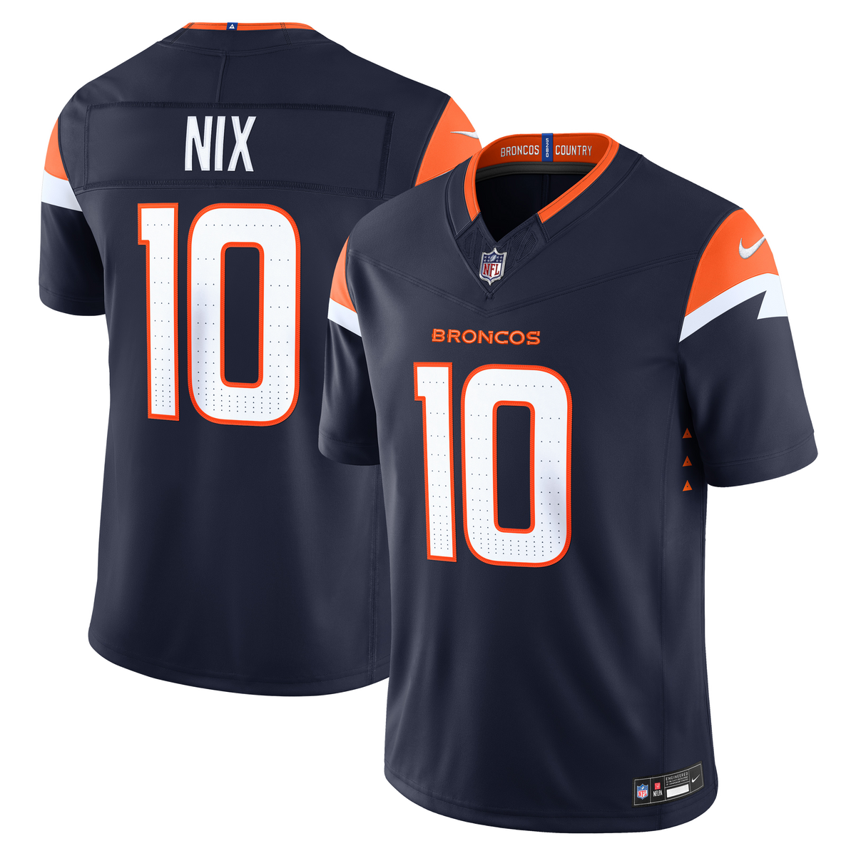 Denver Broncos Bo Nix Nike White Vapor F.U.S.E. Stitched Limited Jersey