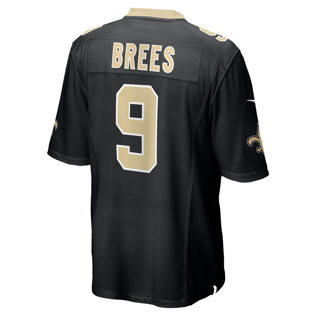 New Orleans Saints Drew Brees Nike Black Team Game Jersey