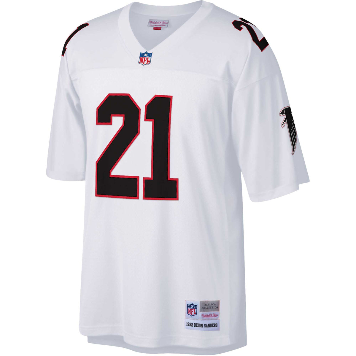 Atlanta Falcons Deion Sanders Mitchell & Ness White Big & Tall 1992 Retired Player Replica Jersey
