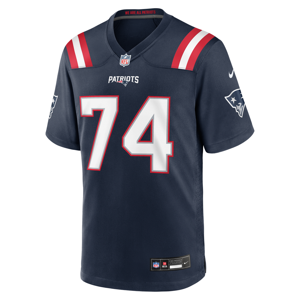 New England Patriots Caleb Lomu Nike Navy Team Game Jersey