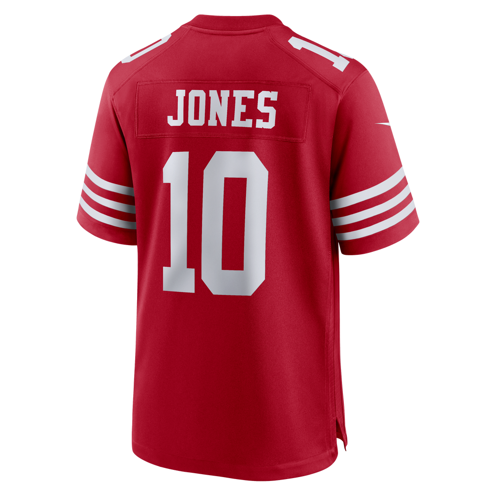 San Francisco 49ers Mac Jones Nike Scarlet Team Game Jersey