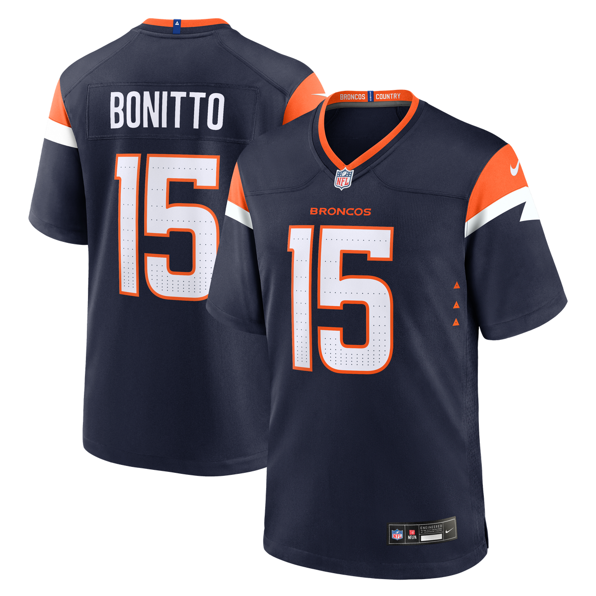 Denver Broncos Nik Bonitto Nike Orange Team Game Jersey