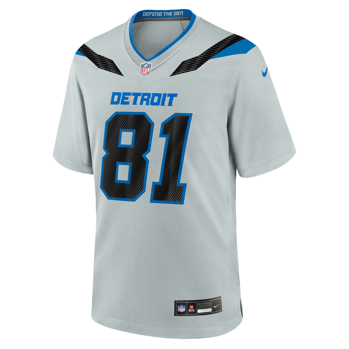 Detroit Lions Calvin Johnson Nike Silver 2026 Rivalries Collection Game Jersey