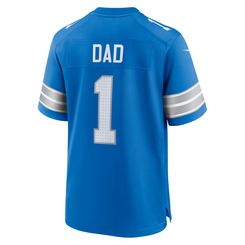 Detroit Lions Number 1 Dad Nike Blue Game Jersey