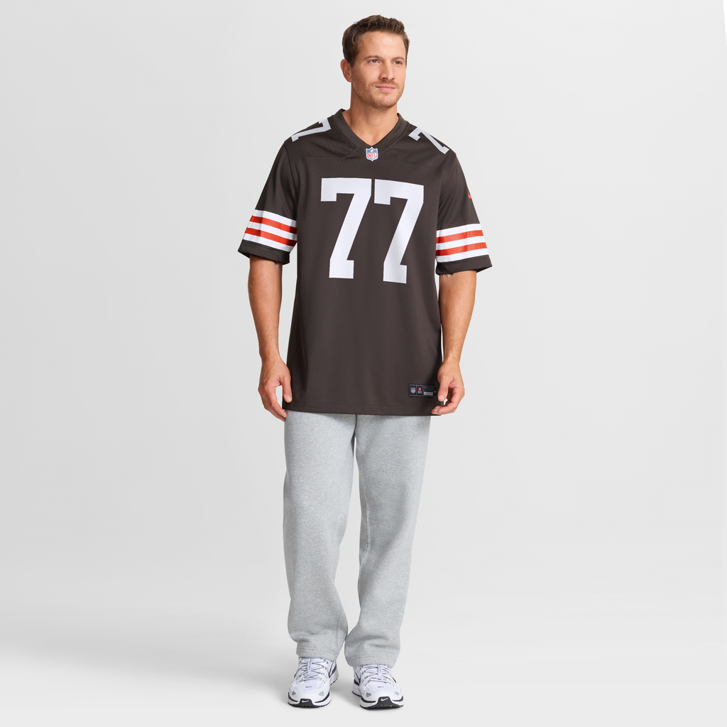 Cleveland Browns Zion Johnson Nike Brown Team Game Jersey