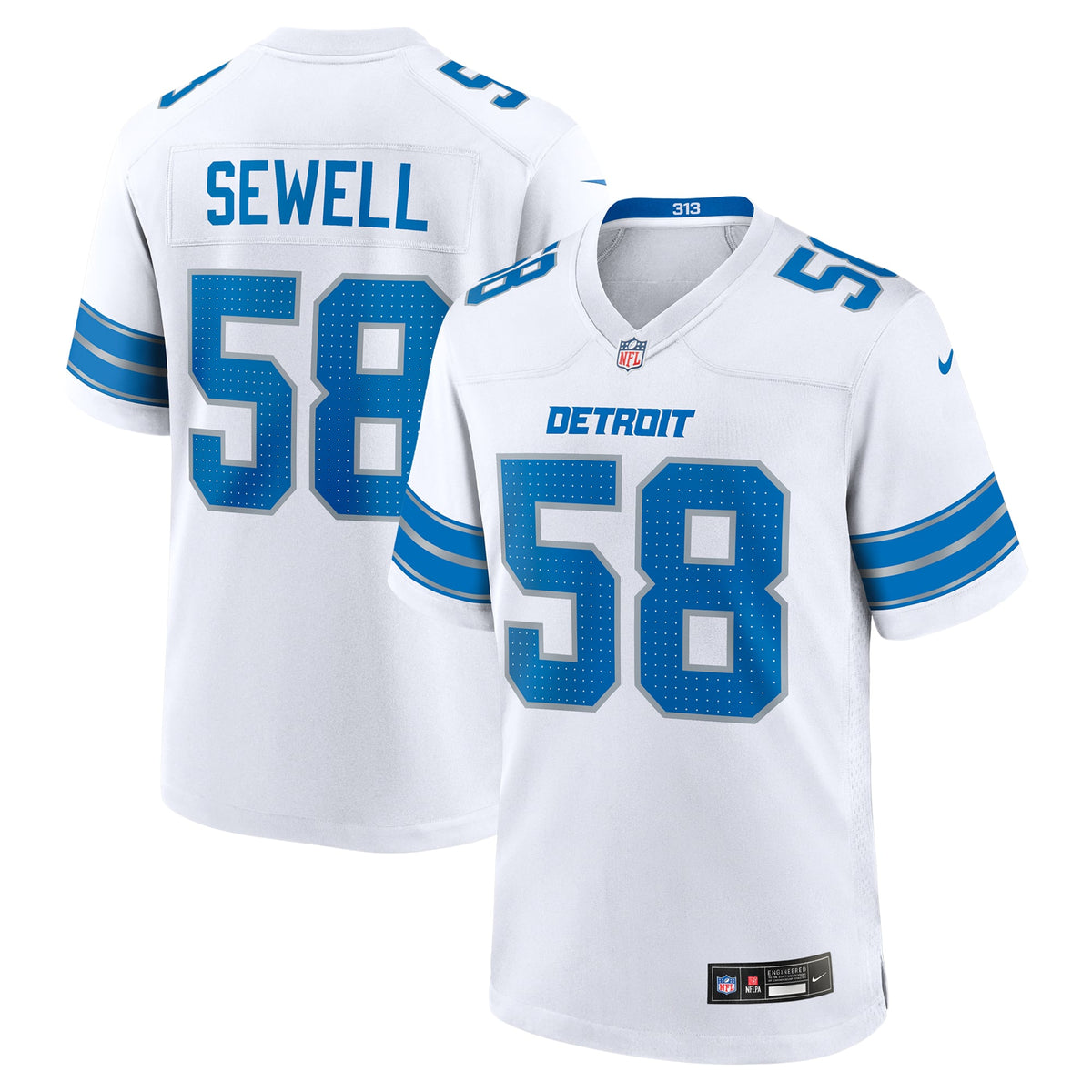 Detroit Lions Penei Sewell Nike Blue Game Jersey