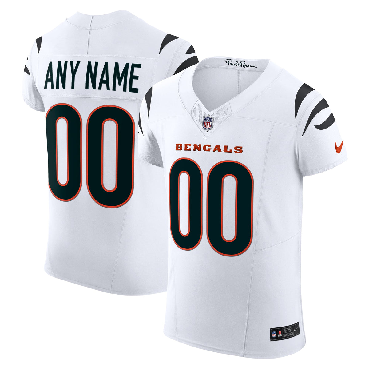Cincinnati Bengals Nike White Vapor F.U.S.E. Elite Custom Jersey