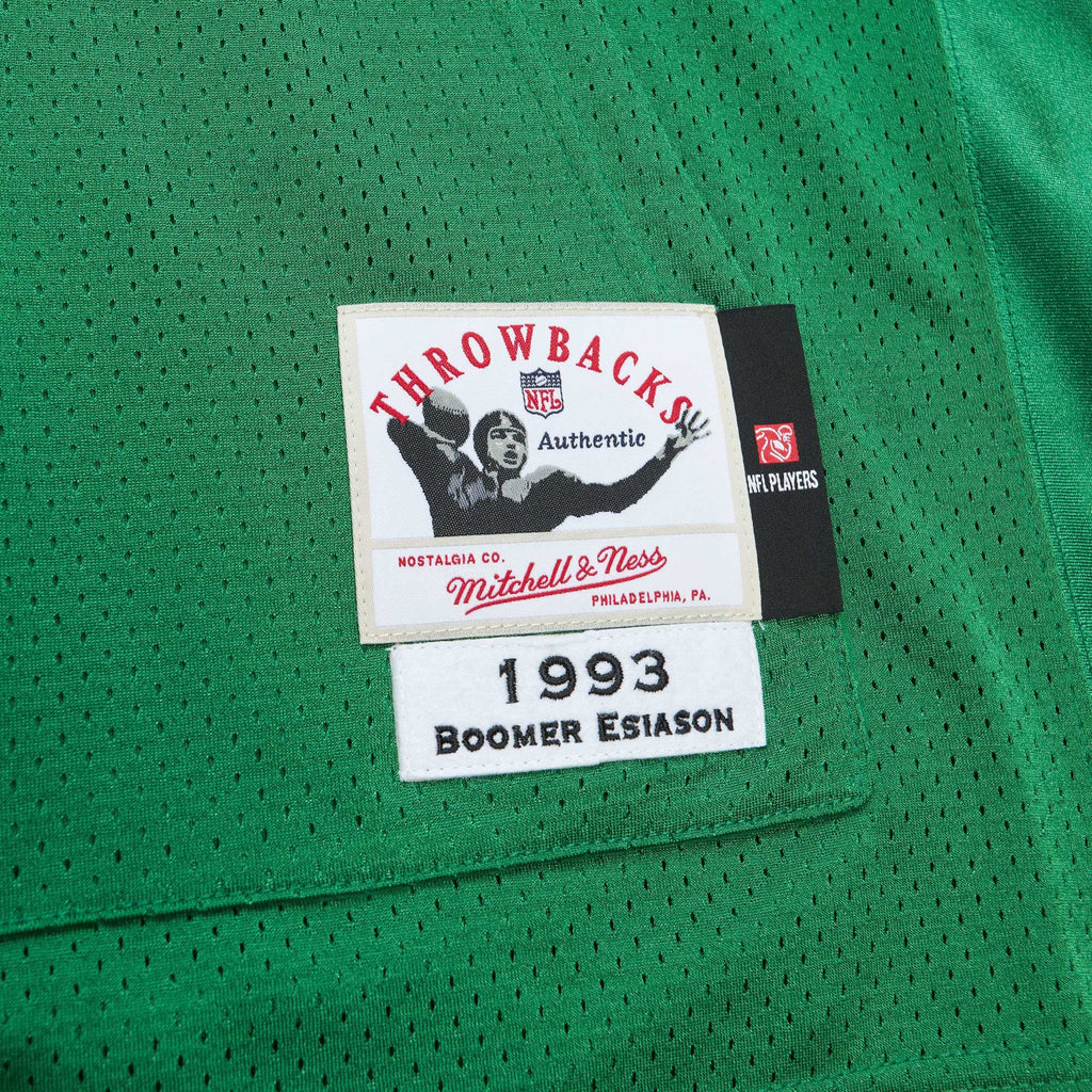 New York Jets Boomer Esiason Mitchell & Ness Kelly Green 1993 Authentic Throwback Retired Player Pocket Jersey
