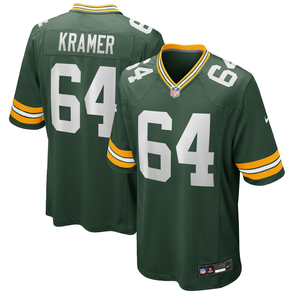 Green Bay Packers Jerry Kramer Nike Green Game Retired Player Jersey