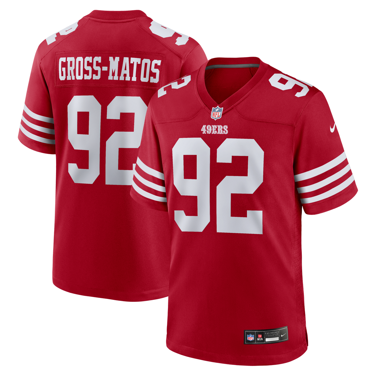 San Francisco 49ers Yetur Gross-Matos Nike Scarlet Team Game Jersey