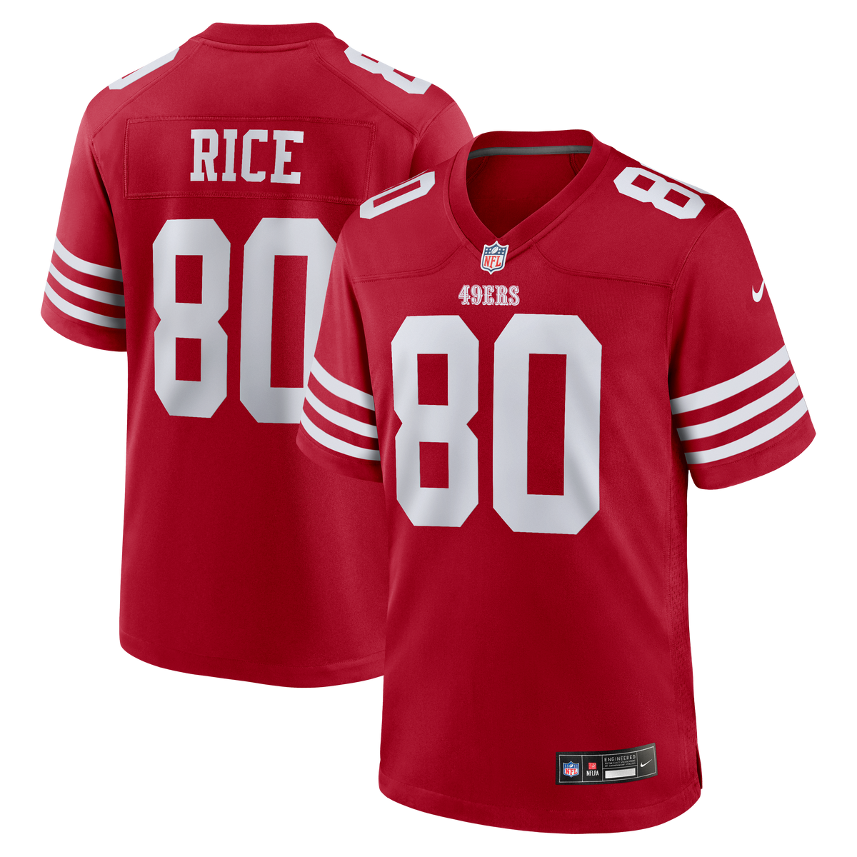 San Francisco 49ers Jerry Rice Nike Scarlet Retired Team Player Game Jersey