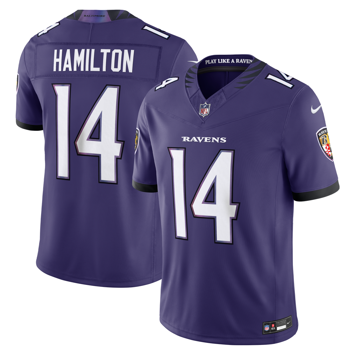 Baltimore Ravens Kyle Hamilton Nike Black Alternate Vapor F.U.S.E. Stitched Limited Jersey
