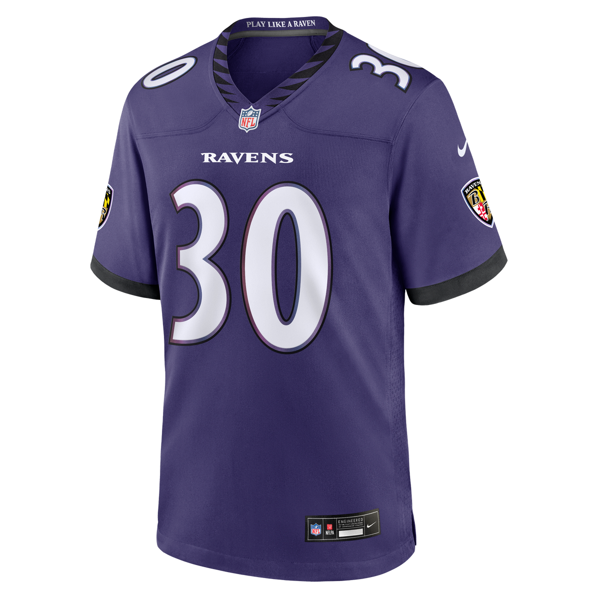 Baltimore Ravens Ryan Eckley Nike Purple Team Game Jersey