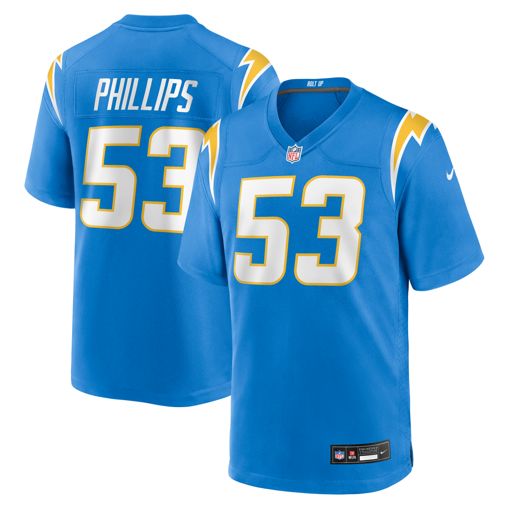 Los Angeles Chargers Del'Shawn Phillips Nike Powder Blue Team Game Jersey