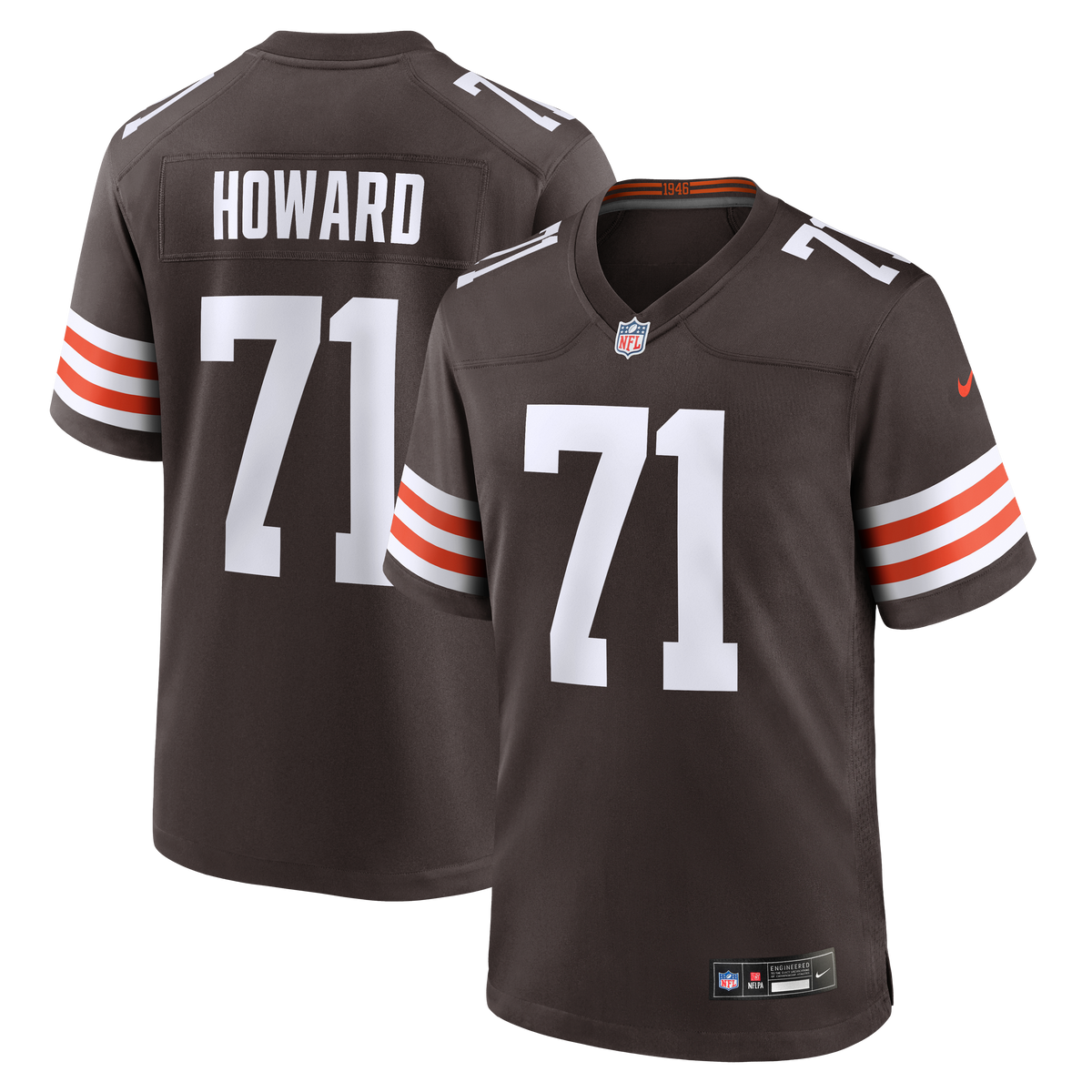 Cleveland Browns Tytus Howard Nike Brown Team Game Jersey