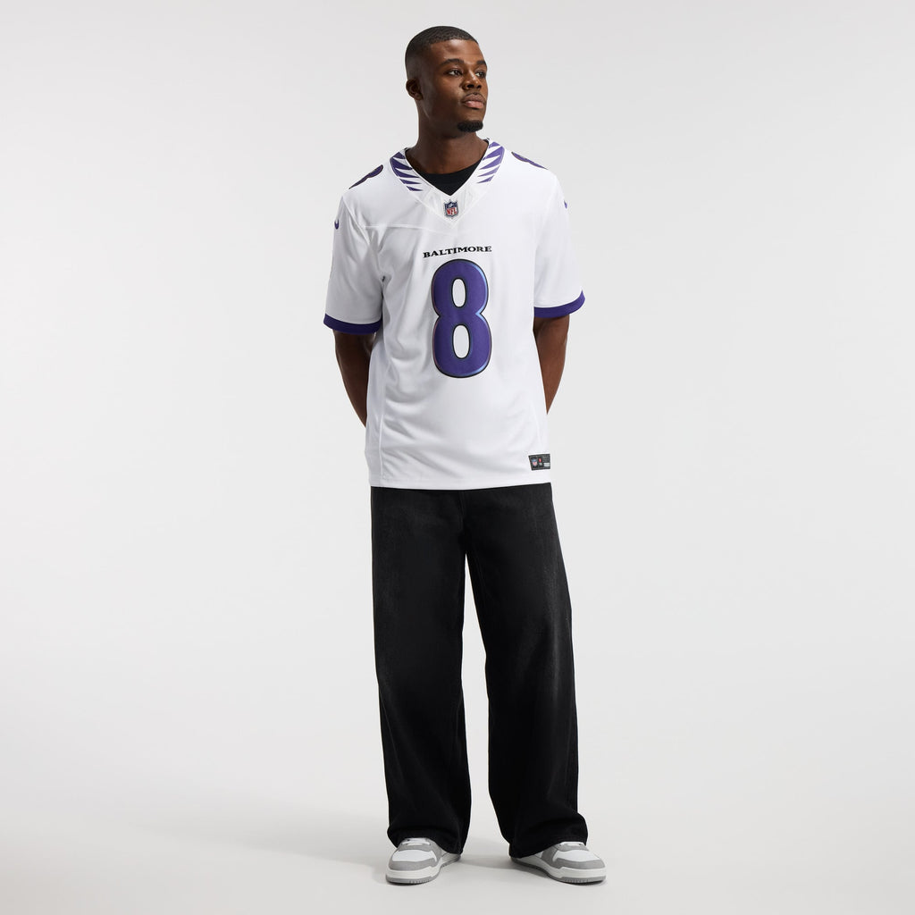 Baltimore Ravens Lamar Jackson Nike White Vapor F.U.S.E. Stitched Limited Jersey