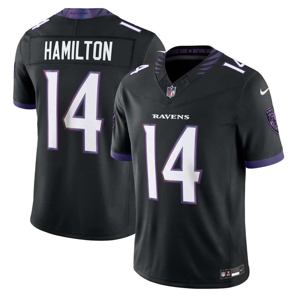 Baltimore Ravens Kyle Hamilton Nike Black Alternate Vapor F.U.S.E. Stitched Limited Jersey